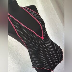 Black and Pink Polka Dot Bodysuit